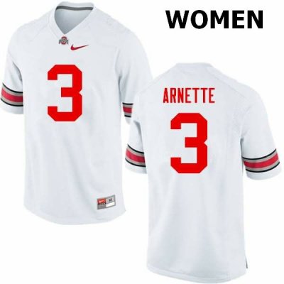 Women's Ohio State Buckeyes #3 Damon Arnette White Nike NCAA College Football Jersey May AGA8244HM